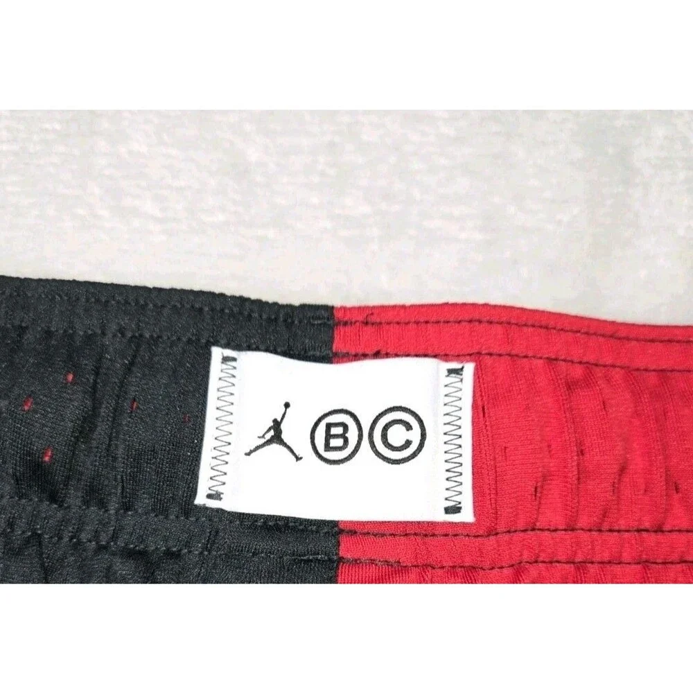 Mens Air Jordan DriFit Mesh Breakfast Club Basketball Shorts Red Black Small